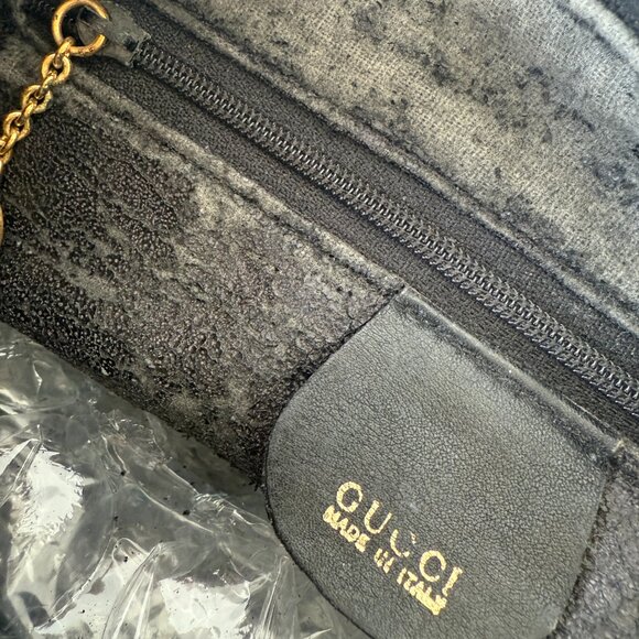 GUCCI Bamboo Top Handle Bag Black Leather | Authentic, Vintage Early 2000s - Picture 5 of 10